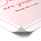 Rode Aardbei Baby shower Baby's zijn zoet Poster (Hoek)