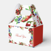 Rode aardbei Baby shower | Blue Berry Sweet Schatt Bedankdoosjes (Achterkant)