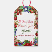 Rode aardbei Baby shower | Blue Berry Sweet Schatt Cadeaulabel (Voorkant)