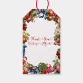 Rode aardbei Baby shower | Blue Berry Sweet Schatt Cadeaulabel (Achterkant)