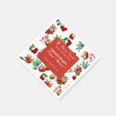 Rode aardbei Baby shower | Blue Berry Sweet Schatt Servet (Hoek)