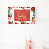 Rode aardbei Baby shower | Blue Berry Sweet Schatt Spandoek (Insitu)