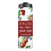 Rode aardbei Baby shower | Blue Berry Sweet Schatt Thermosbeker (Voorkant)