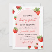 Rode aardbei Baby shower Kaart (Voorkant)