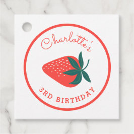 Rode Aardbei Berry Favor Tags Bedankjes Labels