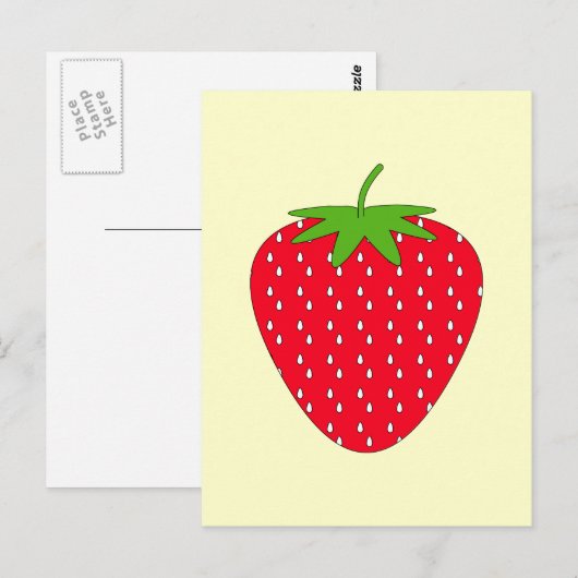 Rode aardbei. briefkaart (Voorkant / Achterkant)