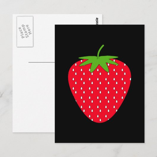 Rode Aardbei Briefkaart (Voorkant / Achterkant)