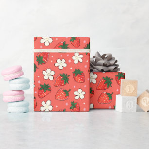 Rode aardbei cadeaupapier