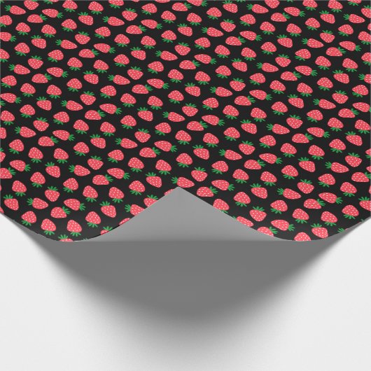 rode aardbei cadeaupapier (Hoek)