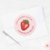 Rode Aardbei Custom Zelfgemaakte Product Smaak Ronde Sticker (Envelop)