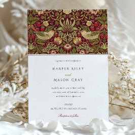 Rode aardbei dief bruiloft kaart