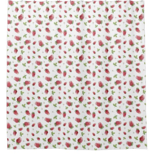 Rode aardbei douchegordijn (Voorkant)