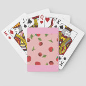 Rode Aardbei en Kersenpatroon Roze Fruit Pokerkaarten (Achterkant)