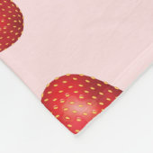 Rode aardbei fruit patroon op roze fleece deken (Hoek)