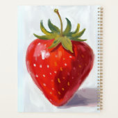 Rode Aardbei Fruit Watercolor Schilderij Planner (Achterkant)