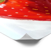 Rode Aardbei Fruit Watercolor Schilderij Poster (Hoek)