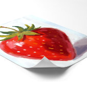 Rode Aardbei Fruit Watercolor Schilderij Poster (Hoek)