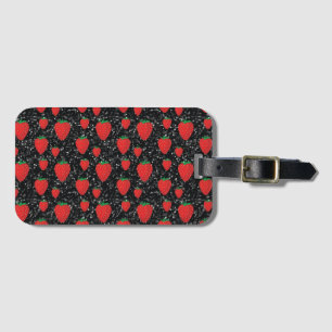 Rode Aardbei Fruitliefhebbers Zoete Bessen Elegant Bagagelabel