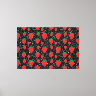 Rode Aardbei Fruitliefhebbers Zoete Bessen Elegant Canvas Afdruk