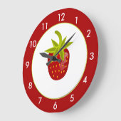 Rode aardbei, gepersonaliseerd grote klok (Hoek)