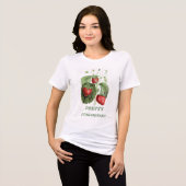 Rode Aardbei Gepersonaliseerd Tri-Blend Shirt (Voorkant volledig)