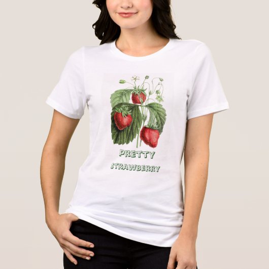 Rode Aardbei Gepersonaliseerd Tri-Blend Shirt (Voorkant)