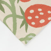 Rode aardbei & groene bladeren patroon fleece deken (Hoek)