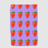 Rode aardbei in Pop Art Style Golfhanddoek (Voorkant)