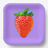 Rode aardbei in Pop Art Style Papieren Bordje (Voorkant)