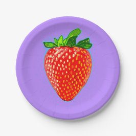 Rode aardbei in Pop Art Style Papieren Bordje