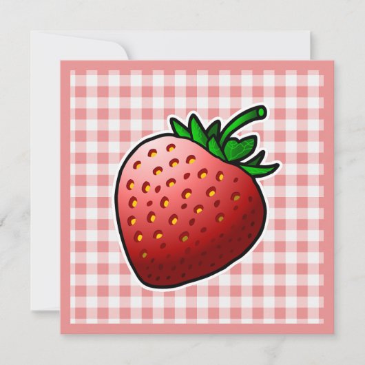 Rode Aardbei Moederdag Kaart (Voorkant)