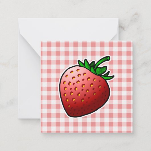 Rode Aardbei Moederdag Notitiekaartje (Voorkant)