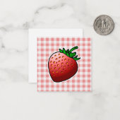 Rode Aardbei Moederdag Notitiekaartje (Voorkant / Achterkant in situ)