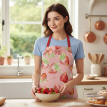 Rode Aardbei Monogram Zomer Keuken Cadeau