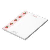 Rode aardbei — op maat gesneden sjabloon notitieblok (Linkerzijde)