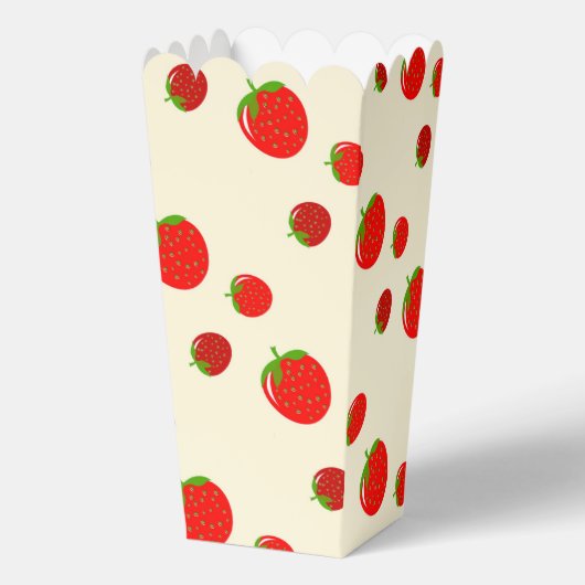 Rode aardbei op roze bedankdoosjes (Voorkant)