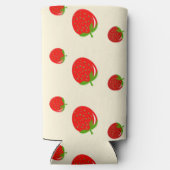 Rode aardbei op roze seltzer blikjeskoeler (Achterkant)