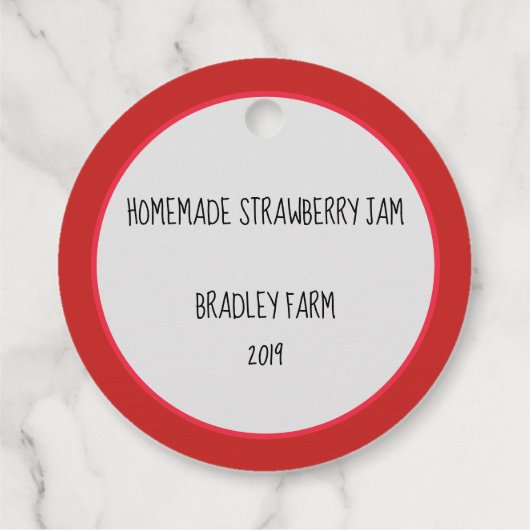 Rode aardbei personaliseert jamvoedsel bedankjes labels (Achterkant)