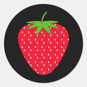 Rode aardbei. ronde sticker