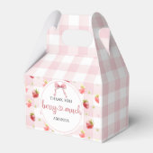 Rode Aardbei Roze Geruit Hartelijk Dank Je Veel Bedankdoosjes (Voorkant Zijde)