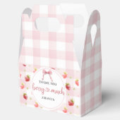 Rode Aardbei Roze Geruite Dank Je Wel Bedankdoosjes (Geopend)