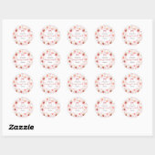 Rode Aardbei Roze Geruite Hartelijk Dank Beertje Ronde Sticker (Vel)