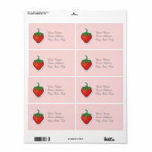 Rode aardbei - sjabloon Uw adres Etiket (Full Sheet)
