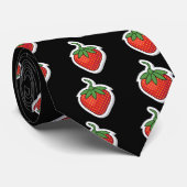 Rode aardbei stropdas (Opgerold)