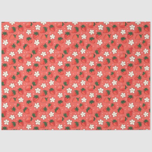 Rode aardbei tissuepapier (Voorkant)