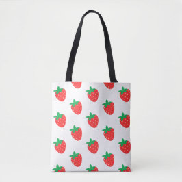 Rode aardbei tote bag