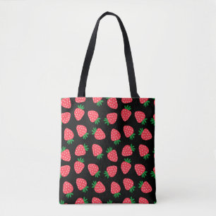 rode aardbei tote bag