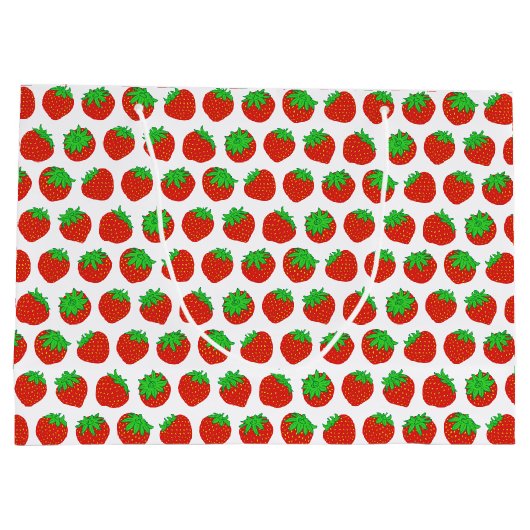 Rode Aardbei Zomer Fruit Patroon Groot Cadeauzakje (Achterkant)