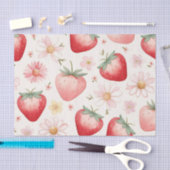 Rode Aardbeibloemen Verjaardagsfeest voor haar Tissuepapier (Craft)