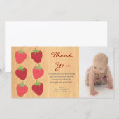 Rode aardbeien Baby Hartelijk dank Bedankkaart (Voorkant / Achterkant)